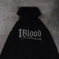 1Blood Siyah Taş Baskılı Oversize Unisex Kapüşonlu Sweatshirt