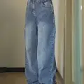 Y2K MAVİ YIKAMALI BAGGY JEAN BOL PAÇA PANTOLON