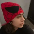 spider y2k tarzı bere kırmızı unisex yumuşak bere
