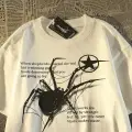 Beyaz Unisex Örümcek Yazılı Tişört