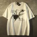 Beyaz Unisex Örümcek Yazılı Tişört