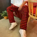 Harajuku Kare Desenli Unisex Pijama Eşofman
