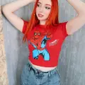 Y2k Spiderman Kırmızı The Amazing Spiderman Crop Top