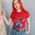 Y2k Spiderman Kırmızı The Amazing Spiderman Crop Top