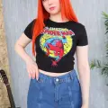 Y2k Spiderman Siyah The Amazing Spiderman Crop Top