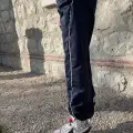 Çizgi Detay Lacivert Paraşüt Eşofman