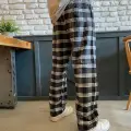 Siyah Gri Kare Desenli Eşofman Altı