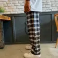 Siyah Gri Kare Desenli Eşofman Altı