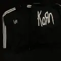 Korn Nakışlı Logolu Çizgili Siyah Ceket