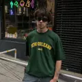 Koyu Yeşil New Orleans Oversize Tişört