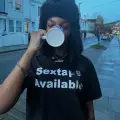 Sextape Available Baskılı Oversize T-Shirt