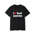 Siyah I Hot Moms Baskılı Crop