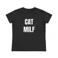 Siyah Cat Milf Baskılı Crop
