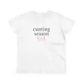 Beyaz Cunting Season Baskılı Crop