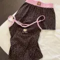 Leopar Kiss Kahverengi Hello Kitty Alt Üst Takım