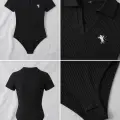 Siyah Polo Yaka Fitilli Likralı Premium Zıbın