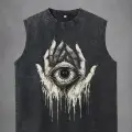 Cosmic Eye Unisex Vintage Eskitme Yıkamalı Atlet