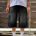 Antrasit Yıkamalı Baggy Jean Şort