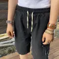 Antrasit Yıldız Detay Lazer Kesim Baggy Şort