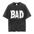 Bad Baskılı Yıkamalı Eskitme Unisex Tişört