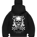 Baskılı Siyah Samuray Kar Maske Sweatshirt Hırka