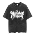 Baskılı Yıkamalı Eskitme Unisex T-shirt