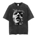 FACE Baskılı Yıkamalı Eskitme Unisex Tişört