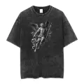 ANGEL Baskılı Yıkamalı Eskitme Unisex Tişört