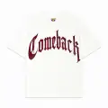 Beyaz ComeBack Kırmızı Taş Baskılı Oversize Unisex T-shirt