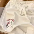 Beyaz Hello Kitty Crop Şort Alt Üst Takım