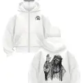 Beyaz Maskeli Unisex King Baldwin Kapüşonlu Hırka