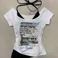 Beyaz Target Highly Lovement Madonna Yaka Ek Askılı Kısa Kollu Full Body Crop