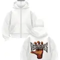 Beyaz Vetements Baskılı Kar Maskeli Unisex Sweatshirt Hırka