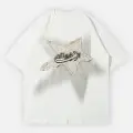 Beyaz Y2K Star Patch T-Shirt