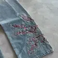 Blue Night Blossom Wide Leg Jean