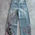 Blue Night Blossom Wide Leg Jean