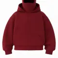 Bordo Maskeli Unisex Kapüşonlu Hırka