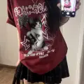 Kırmızı Playing Guitar Cat Unisex T-shirt