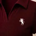 Bordo Simli Polo Yaka Büzgülü Bluz