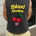 CHERRY Baskılı Unisex Oversize Yıkamalı Atlet