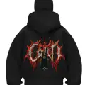 Cred Baskılı Siyah Samuray Kar Maske Sweatshirt Hırka