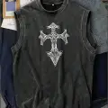 Cross Atlet Bisiklet Yaka Yıkamalı Vintage Unisex Oversize T-Shirt