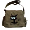 Cute Cat Seriouse Baskılı Unisex Postacı Çantası