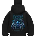 Dangerous Spider Baskılı Siyah Samuray Kar Maske Sweatshirt Hırka