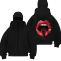 Epss Snake Baskılı Siyah Samuray Kar Maske Sweatshirt Hırka