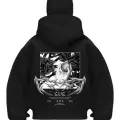 Evellyn Siyah Samuray Kar Maske Sweatshirt Hırka