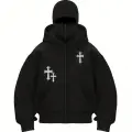 Gothic Cross Baskılı Kar Maskeli Ninja Unisex Sweatshirt Hırka