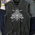 Gothic Figür Atlet Bisiklet Yaka Yıkamalı Vintage Unisex Oversize T-Shirt