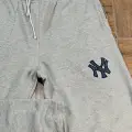 Gri Melanj NY Nakışlı Baggy Eşofman Altı