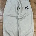 Gri Melanj NY Nakışlı Baggy Eşofman Altı